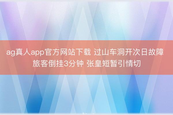 ag真人app官方网站下载 过山车洞开次日故障 旅客倒挂3分钟 张皇短暂引情切