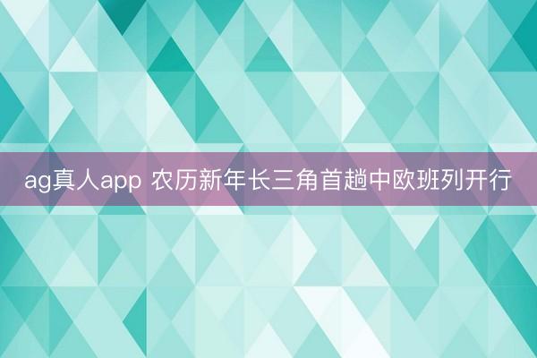 ag真人app 农历新年长三角首趟中欧班列开行