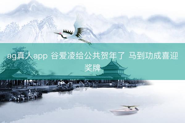 ag真人app 谷爱凌给公共贺年了 马到功成喜迎奖牌